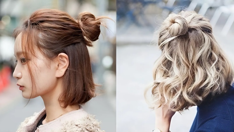 Các kiểu tóc nửa đầu dễ làm