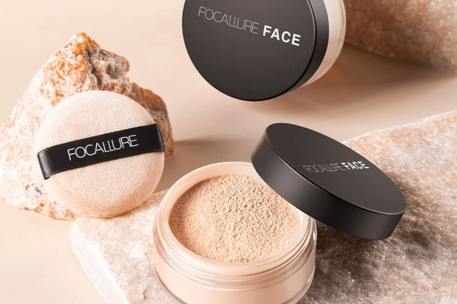 Phấn phủ kiềm dầu nâng tone dạng bột Focallure OilFree Loose Setting Powder