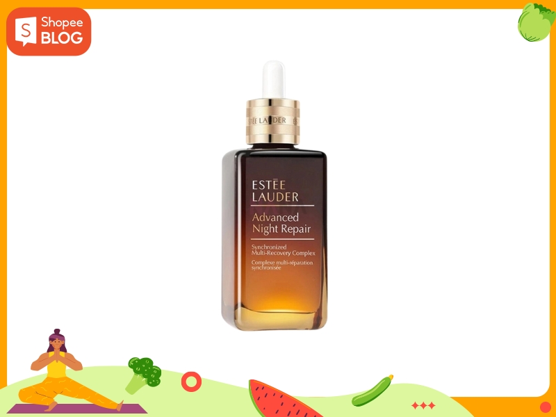 21bf51d3-serum-cho-da-hon-hop-thien-dau-13 Chai serum Estee Lauder Advanced Night Repair màu nâu, nắp vàng, nền trắng.