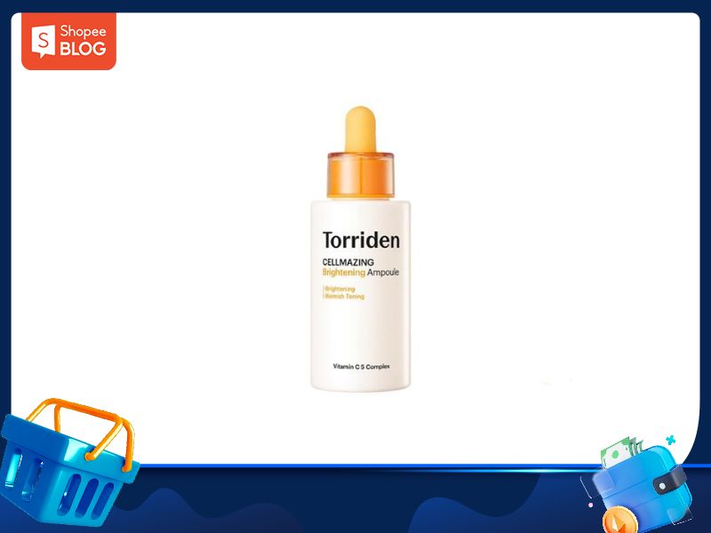 492b8ef6-serum-lam-deu-mau-da-12 Chai tinh chất làm sáng da Torriden Cellmazing, nắp màu cam, trên nền trắng.