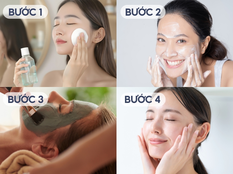 6c1553d0-review-mat-na-ngu-18 Quy trình chăm sóc da mặt gồm 4 bước: tẩy trang, rửa mặt, đắp mặt nạ, và dưỡng ẩm.