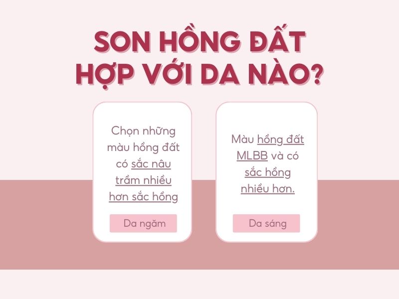8f923938-son-mau-hong-dat-dep-2 Hình ảnh hướng dẫn chọn màu son hồng đất phù hợp cho da ngăm và da sáng với hai tùy chọn khác nhau.