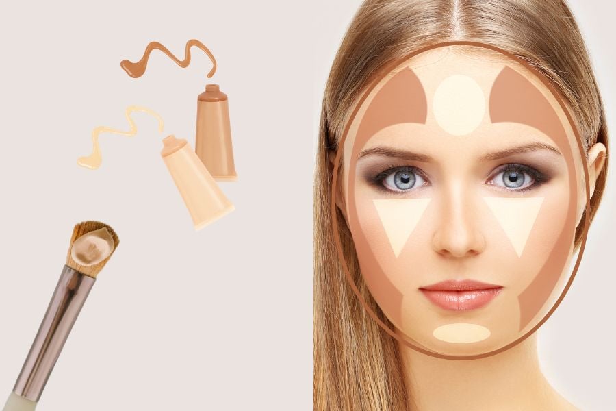 Bí quyết trang điểm khối cho mặt dài: Tạo nét hài hòa và cân đối 4 Xác định vùng tạo khối