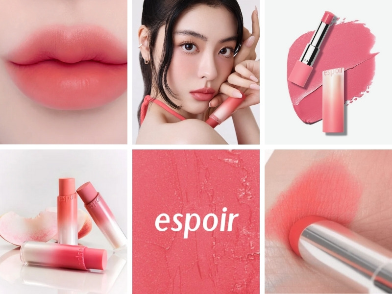 Bộ sưu tập hình ảnh son môi màu hồng với mẫu son, sản phẩm và ứng dụng trên môi.