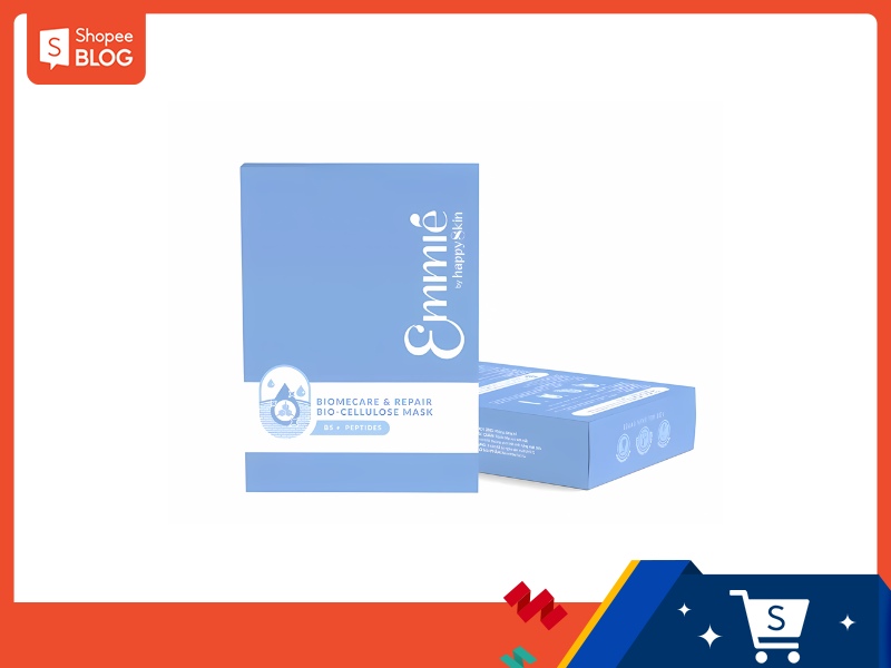 ba329419-mat-na-phuc-hoi-da-7 Hộp mặt nạ sinh học màu xanh với logo và thông tin sản phẩm in trên bề mặt.