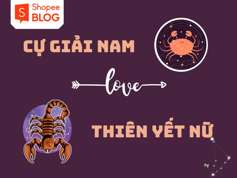 ce3e7ee1-thien-yet-hop-voi-cung-nao-7 Hình ảnh minh họa cung Cự Giải và Thiên Yết với biểu tượng con cua và bọ cạp trên nền tím.