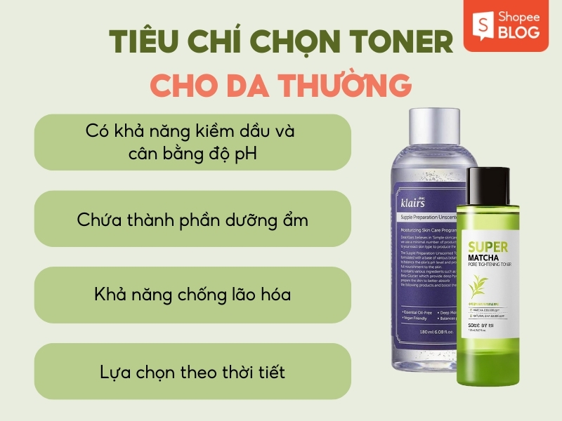 eb3013de-toner-cho-da-thuong-2 Tiêu chí chọn toner cho da thường với các đặc điểm như kiềm dầu, dưỡng ẩm, chống lão hóa; hình ảnh hai chai toner.