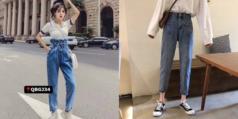 Hình ảnh hai người mặc quần jeans xanh và áo trắng, một người đứng ngoài trời, người kia đứng trong nhà.