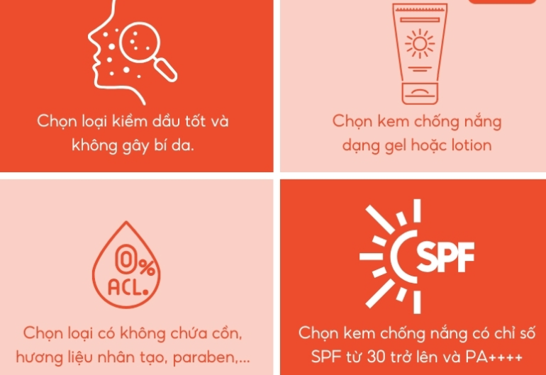 Các lưu ý quan trọng khi lựa chọn kem chống nắng cho da dầu