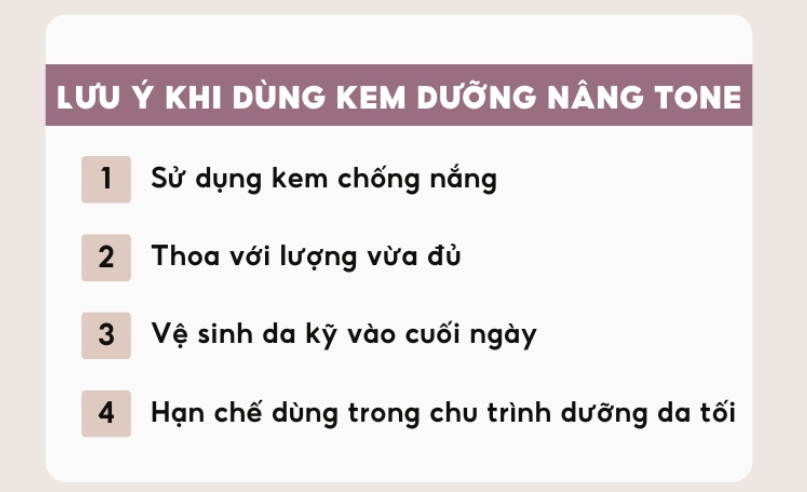 Những điều cần nhớ khi sử dụng kem dưỡng da nâng tone