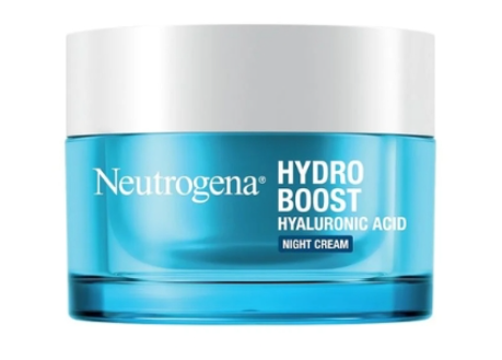 Kem dưỡng ẩm Neutrogena cho da khô Hydro Boost Hyaluronic Acid Night Cream chứa các thành phần ngậm nước giúp cấp ẩm cho da trong khi ngủ