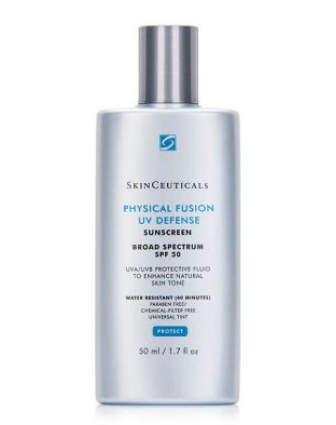 Chai kem chống nắng SkinCeuticals Physical Fusion UV Defense SPF 50, dung tích 50 ml, trên nền trắng.