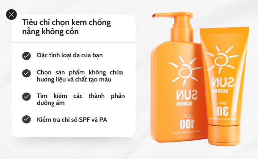 Cách chọn kem chống nắng không chứa cồn