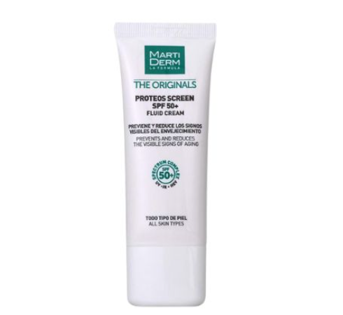 Tuýp kem chống nắng SPF 50+ cho mọi loại da, với thông tin sản phẩm in trên bao bì màu trắng.