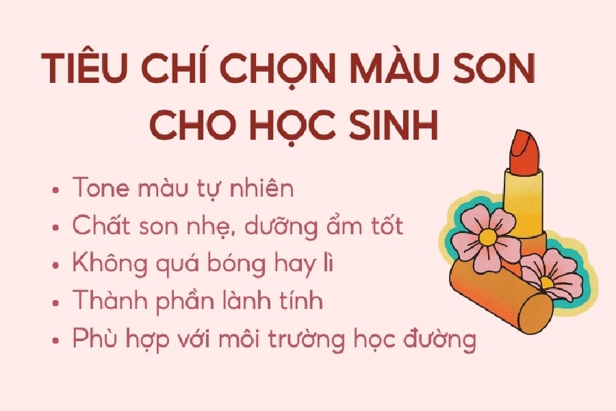Cách chọn màu son thích hợp cho học sinh 