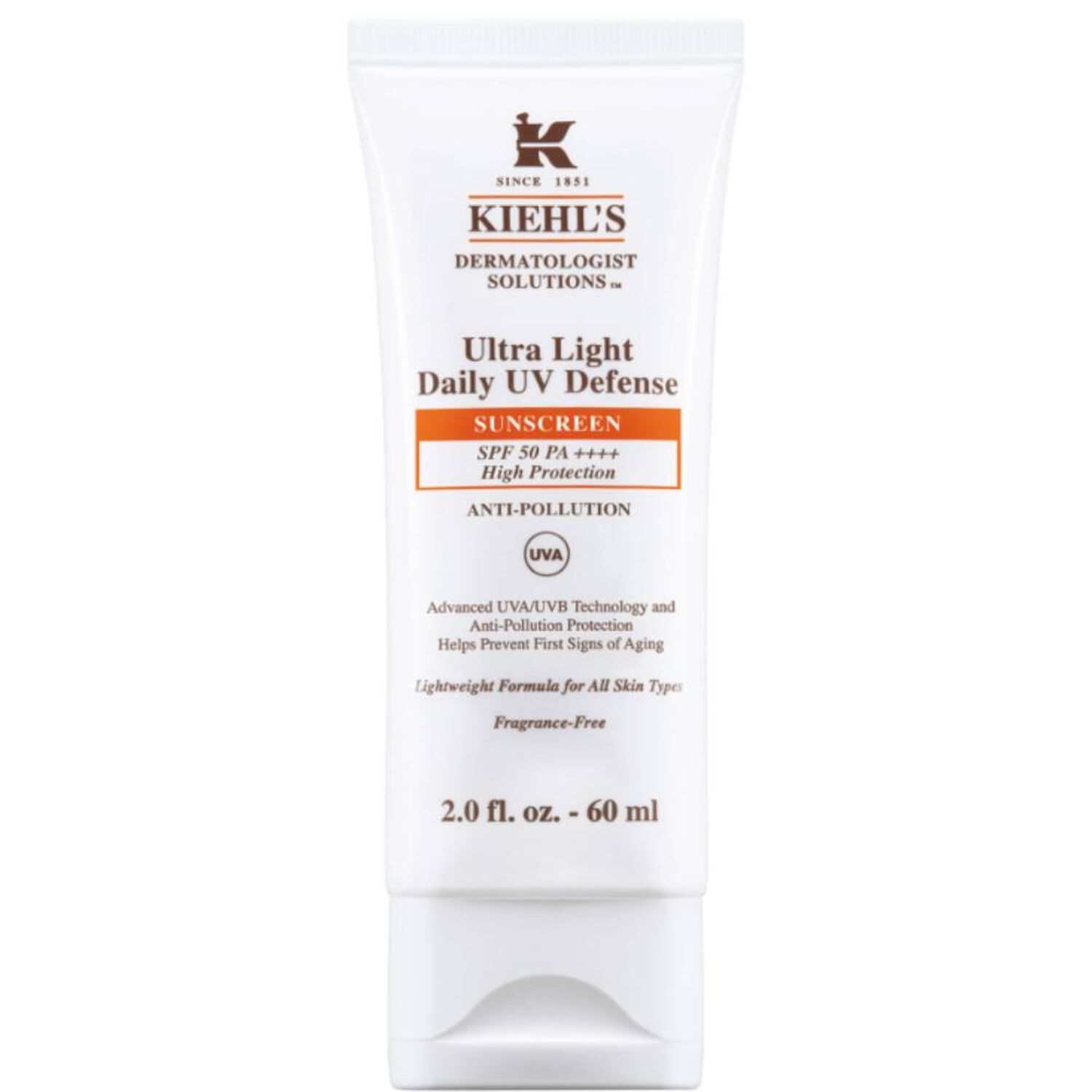 Chai kem chống nắng SPF 50 PA++++, dung tích 60 ml, có khả năng bảo vệ da trước tia cực tím và ô nhiễm.