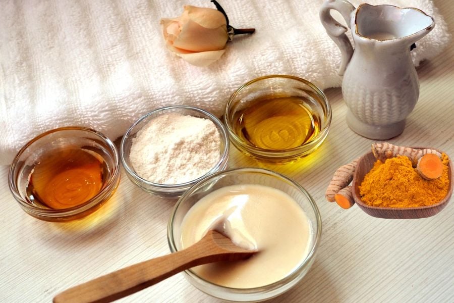 mặt nạ cám gạo nghệ mật ong