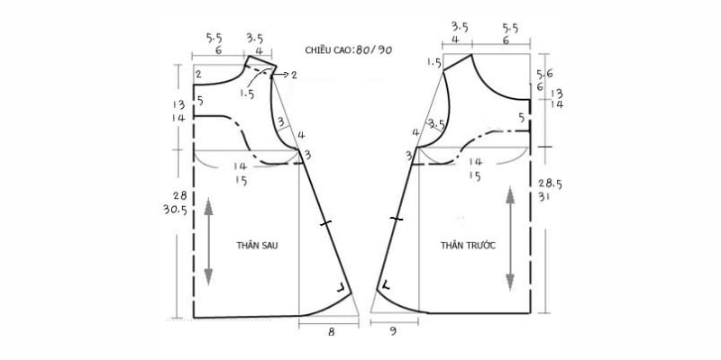 công thức cắt may đồ bộ