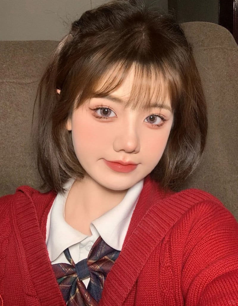 tóc ngắn layer tết cho mặt tròn