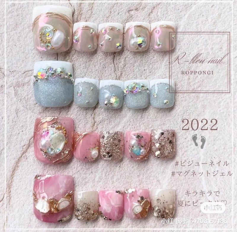 Mẫu móng chân giả đẹp