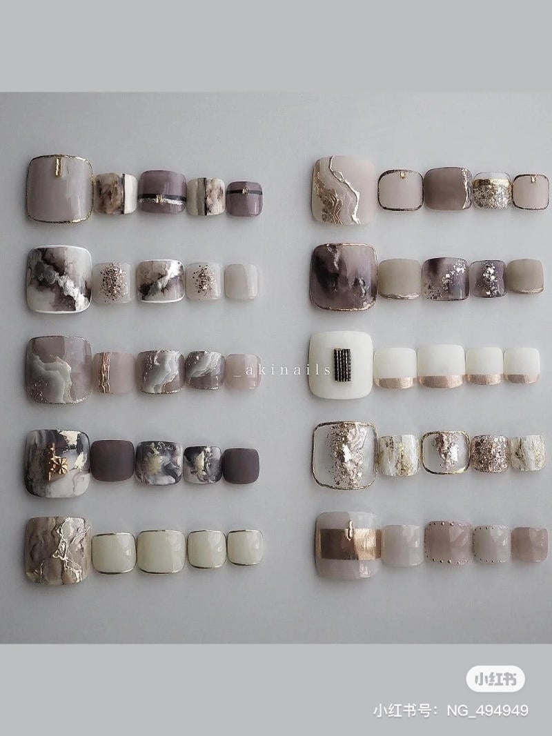 Mẫu móng chân úp tạo vẻ đẹp hoàn hảo