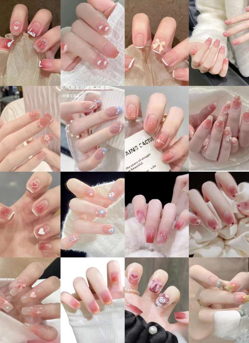 nail mùa hè màu hồng nail mùa hè màu hồng