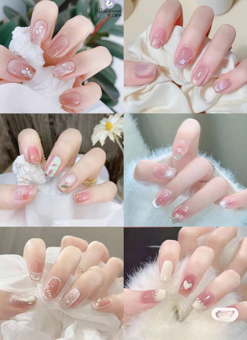 nail mùa hè màu hồng nail mùa hè màu hồng