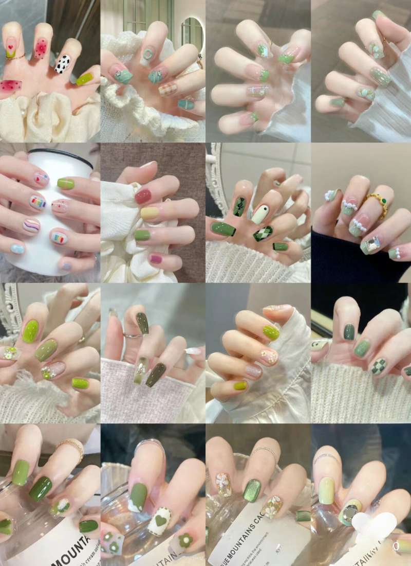 nail mùa hè màu xanh lá cây nail mùa hè màu xanh lá cây