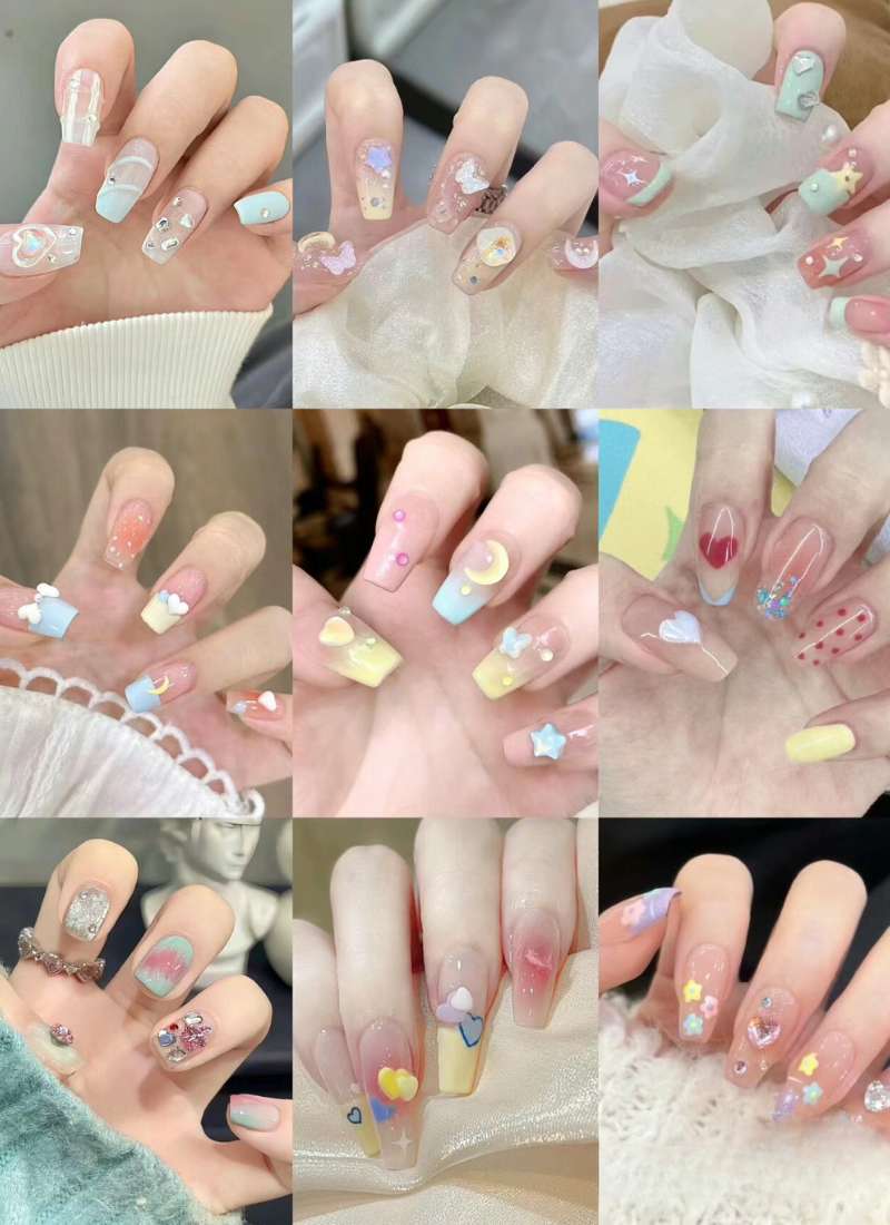 nail mùa hè màu pastel nail mùa hè màu pastel