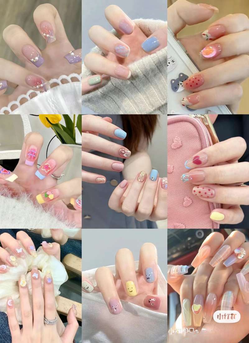 nail mùa hè màu pastel nail mùa hè màu pastel
