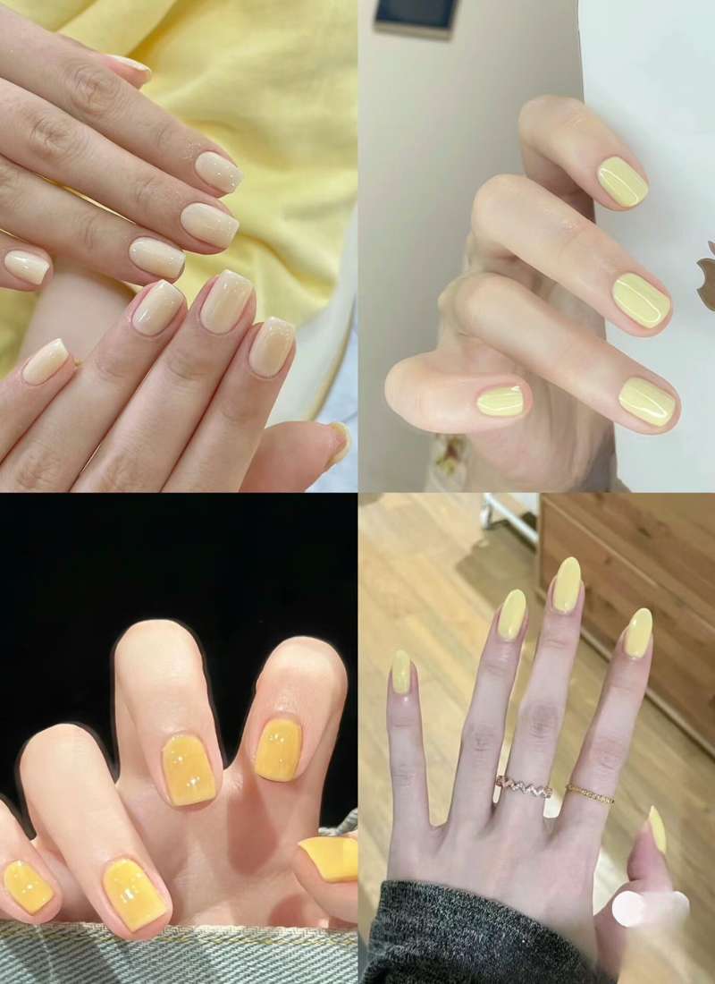 nail mùa hè màu vàng nail mùa hè màu vàng