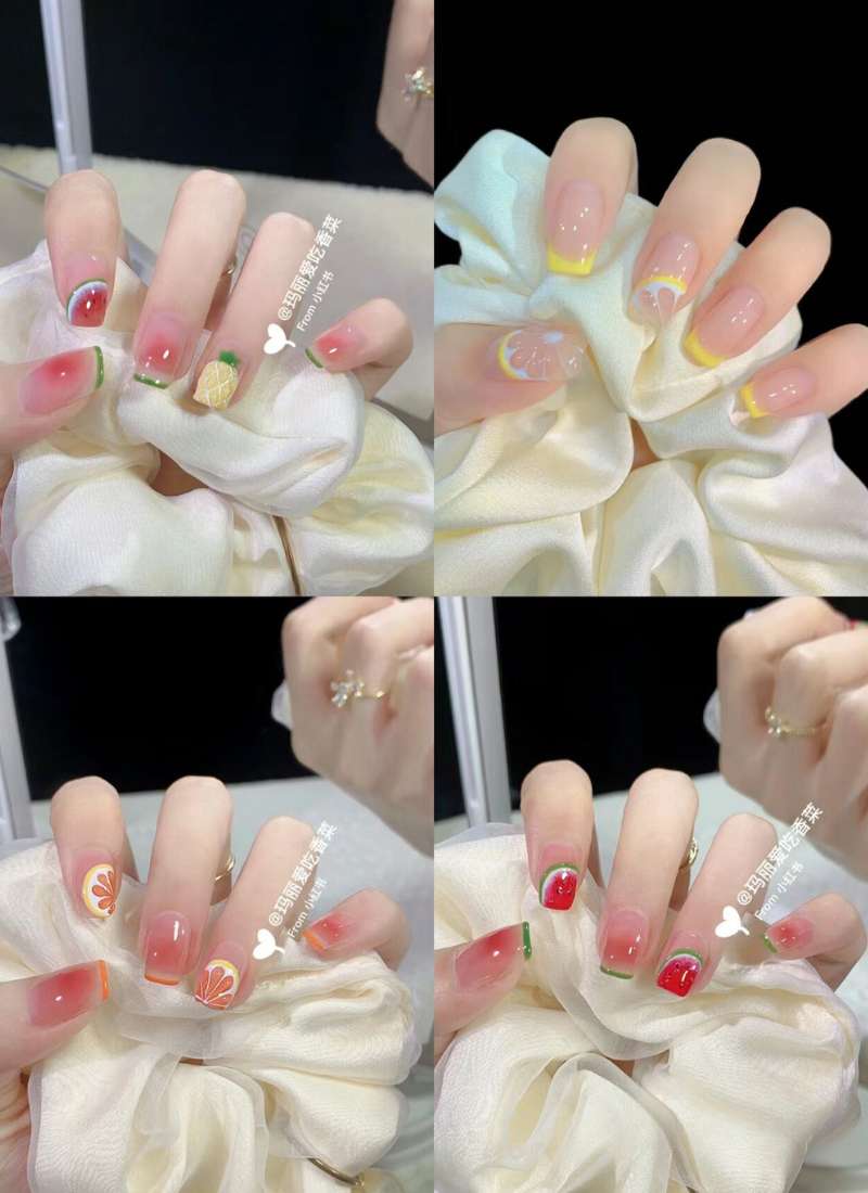 nail mùa hè hình hoa quả nail mùa hè hình hoa quả