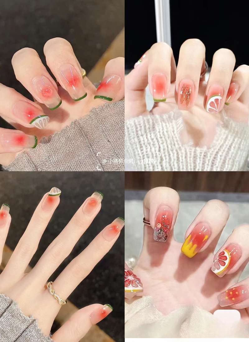 nail mùa hè hình hoa quả nail mùa hè hình hoa quả