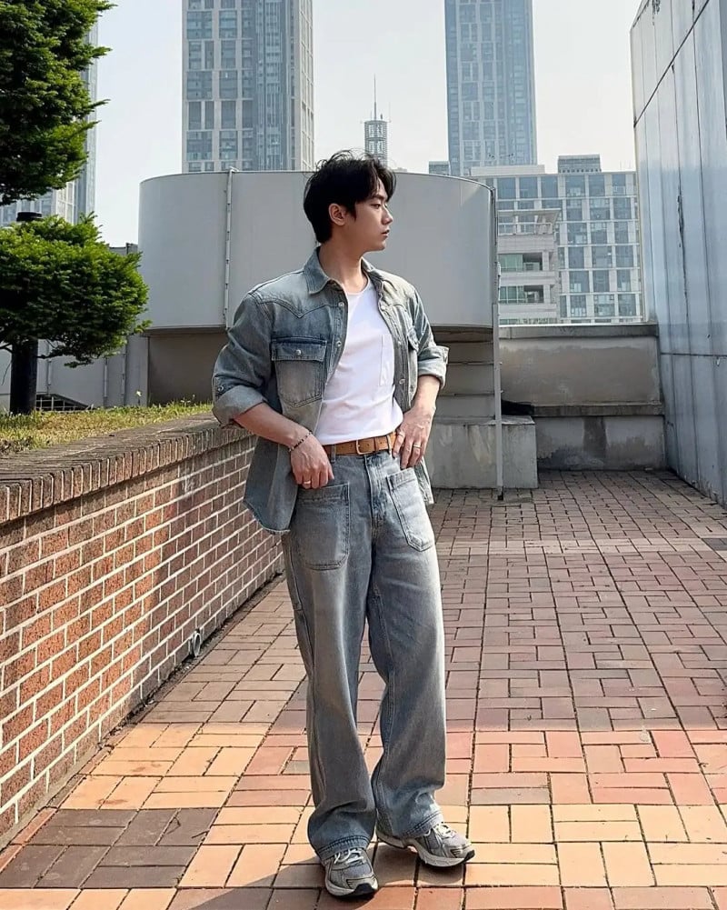 cách phối quần jean ống rộng nam