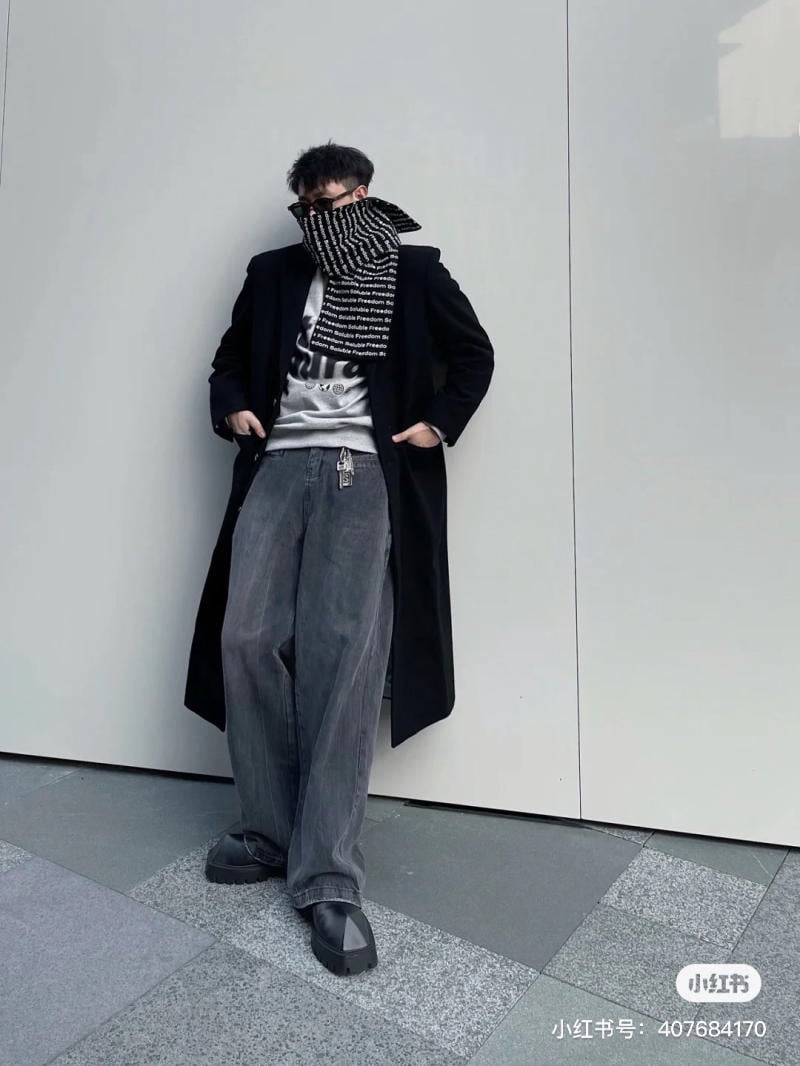 quần jean nam ống rộng