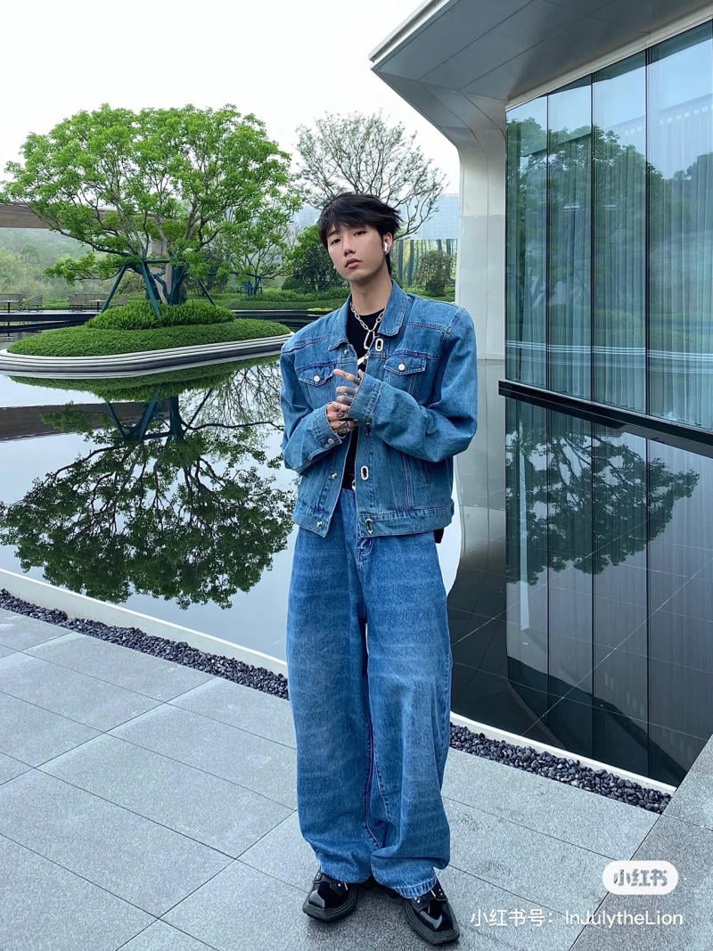 quần jean nam ống rộng