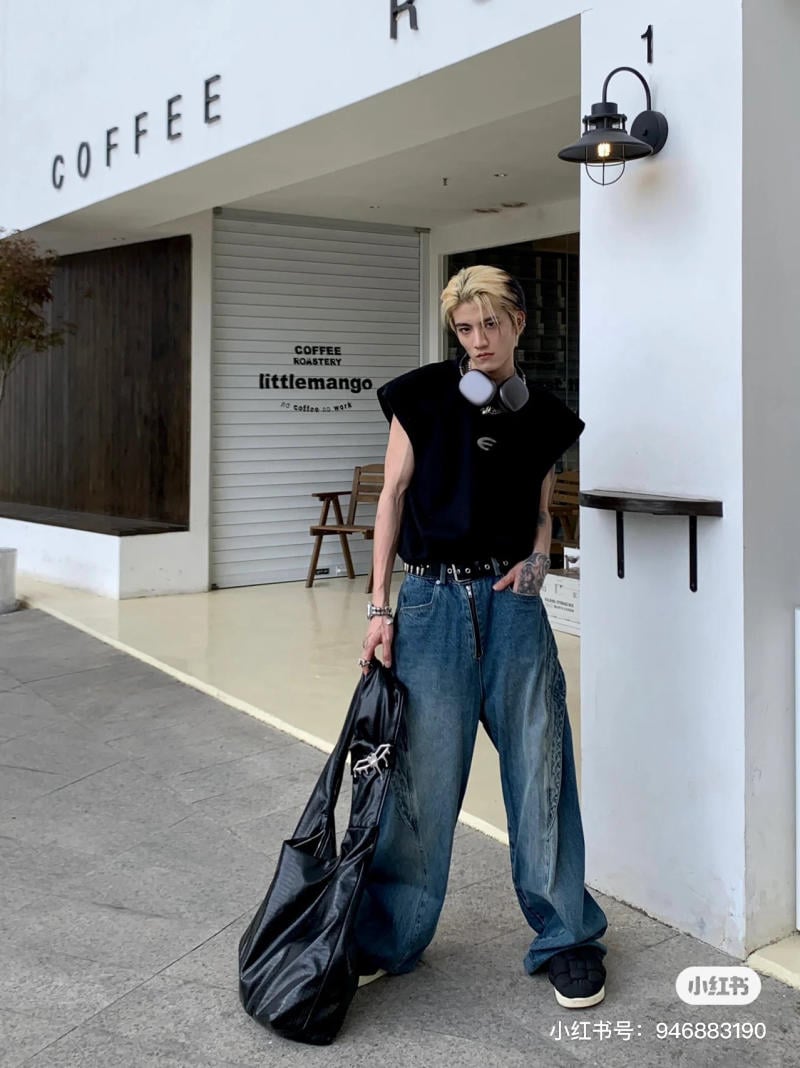 quần jean nam ống rộng