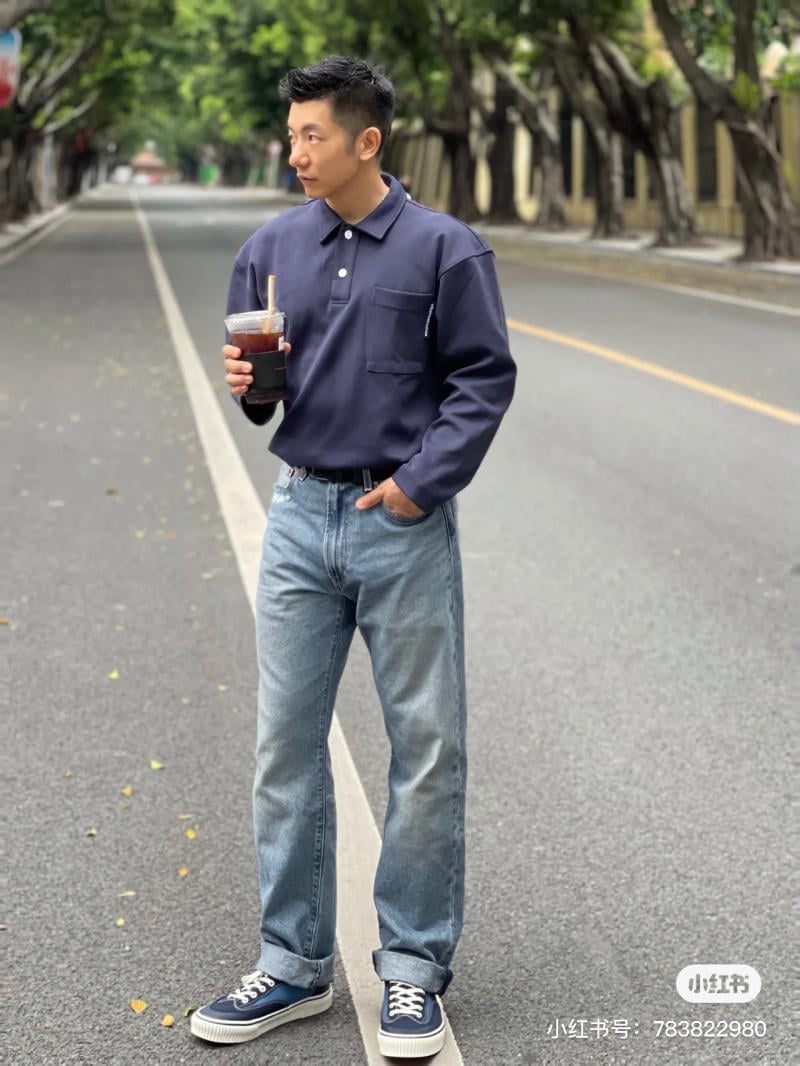 quần jean nam ống rộng