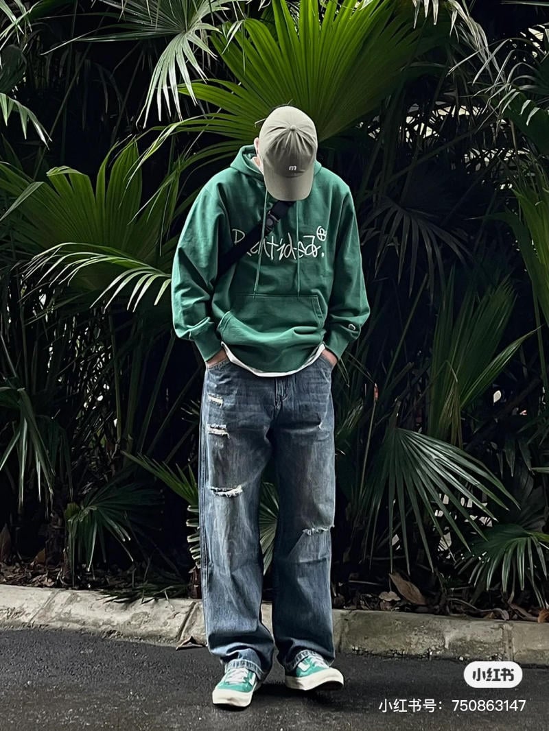 quần jean nam ống rộng