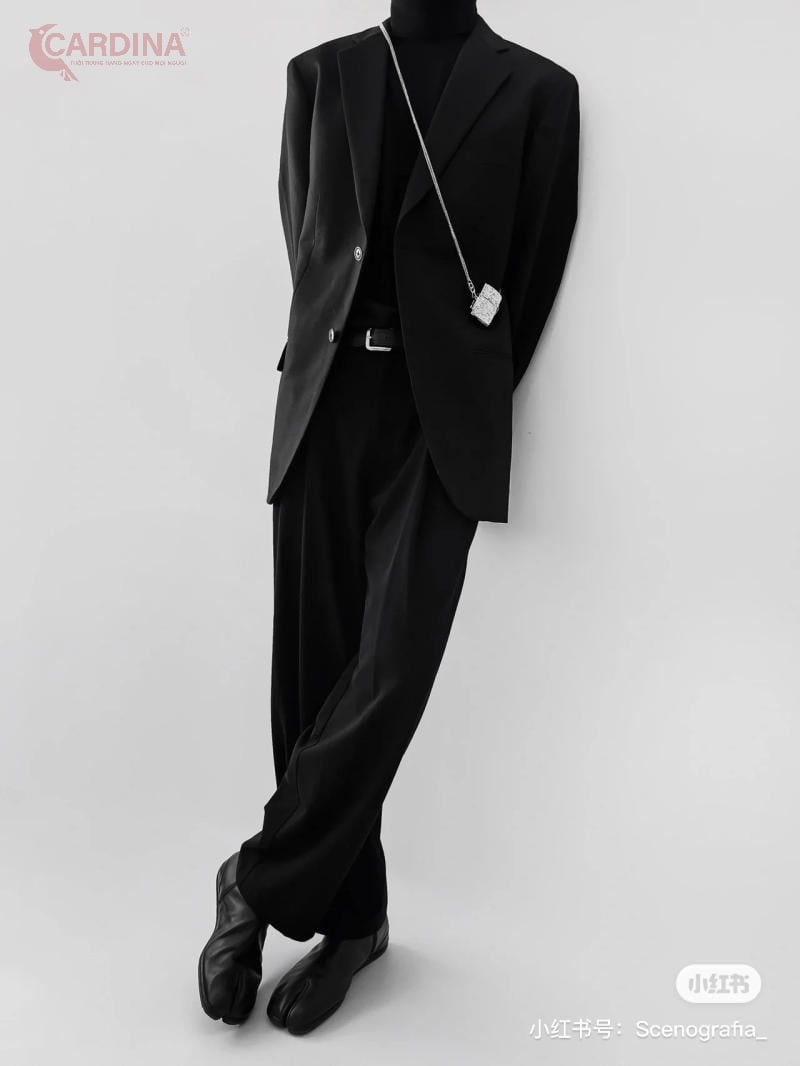 Quần tây ống rộng nam Hàn Quốc phối cùng áo blazer