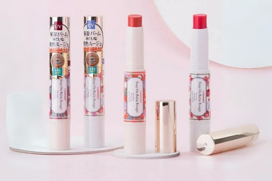 son_duong_canmake__3__18424107b1454df79f0be55851592025 Canmake Stay-on Balm Rouge - son dưỡng có màu với 8 lựa chọn