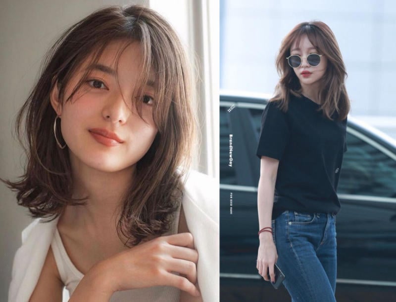 tóc xoăn sóng lơi ngang vai