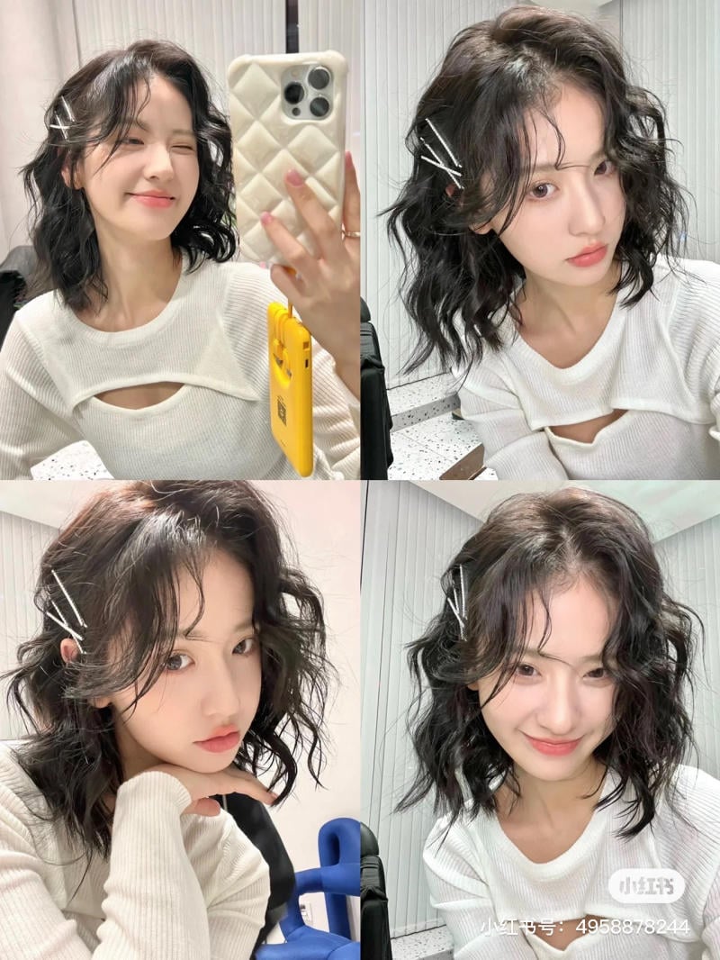 tóc xoăn sóng lơi ngang vai